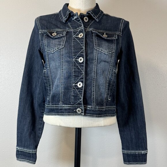 Maurices Jackets & Blazers - Maurices Womens Blue Denim Jean Jacket Size S Button Front Pockets Long Sleeve
